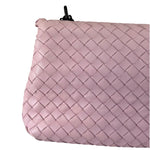 Bottega Veneta Baby Pink Leather Intrecciato Embroidered Flap Bag