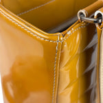 Chanel Vintage Yellow Leather Chocolate Bar Patent Tote Bag 2002