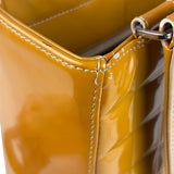 Chanel Vintage Yellow Leather Chocolate Bar Patent Tote Bag 2002