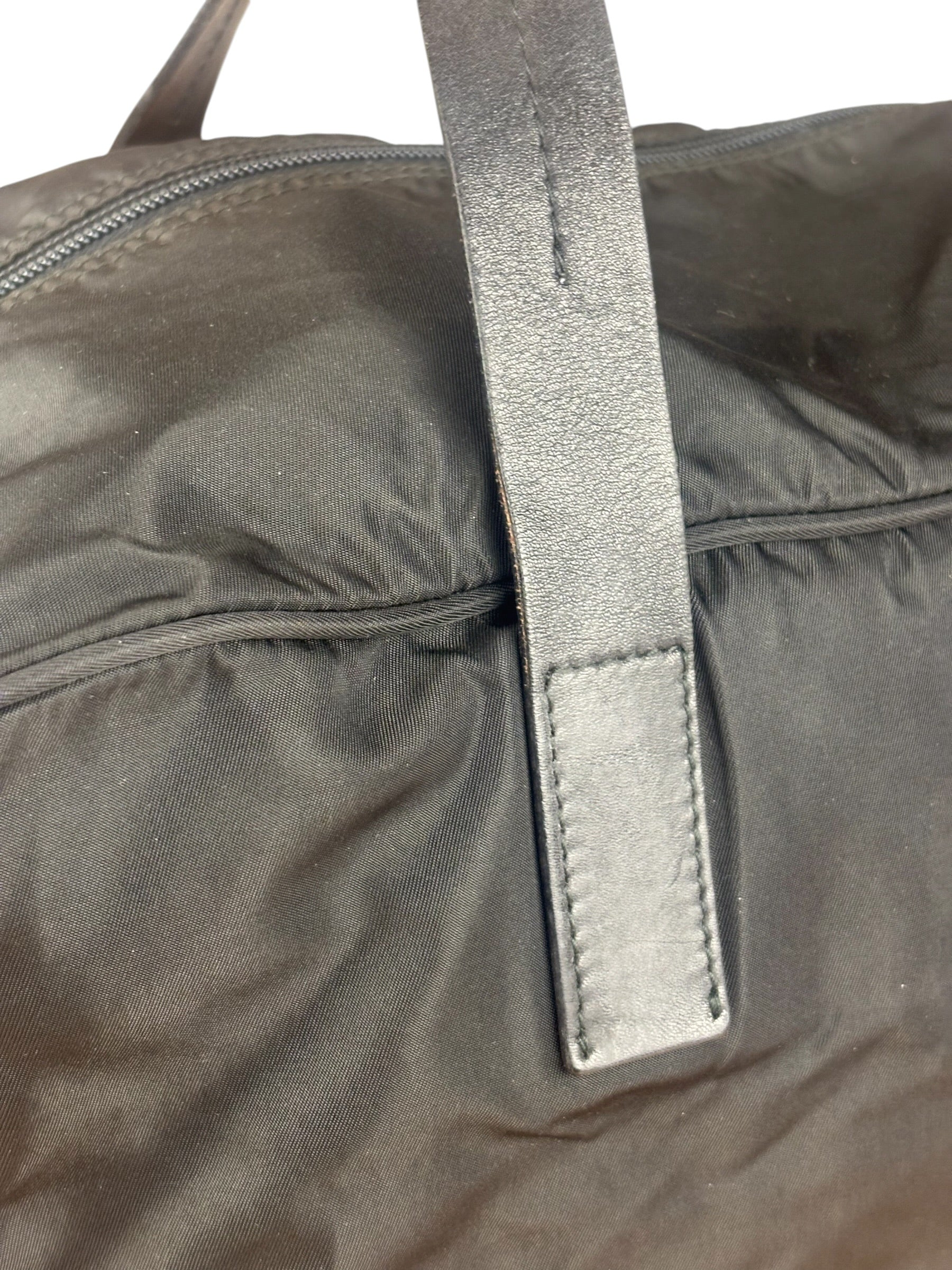 Prada Vintage Black Nylon Bowler Bag