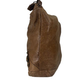 Balenciaga Brown Lambskin Day Moto Hobo Bag
