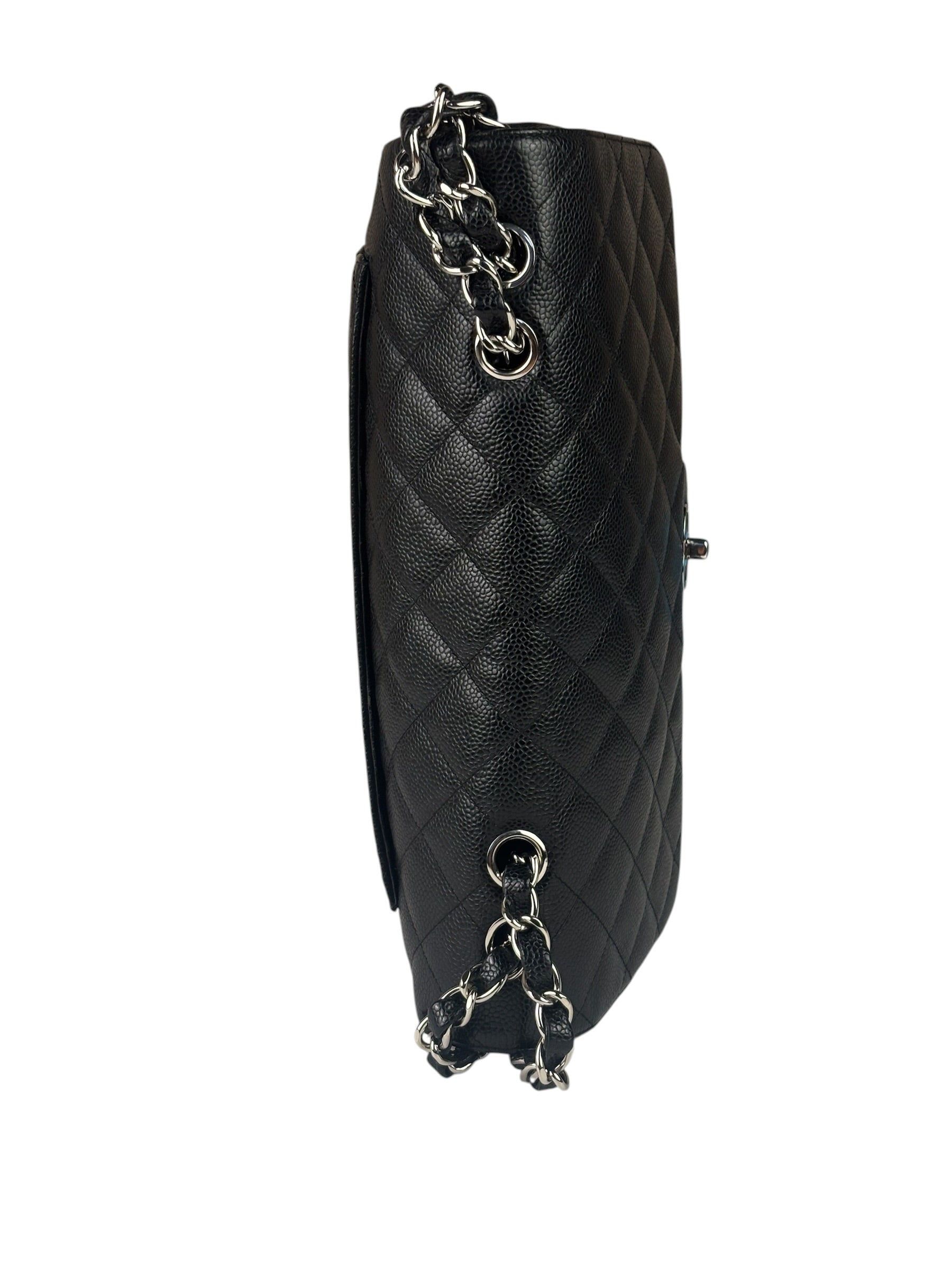 Chanel Black Caviar Quilted Flap Large Flap Bag 2006