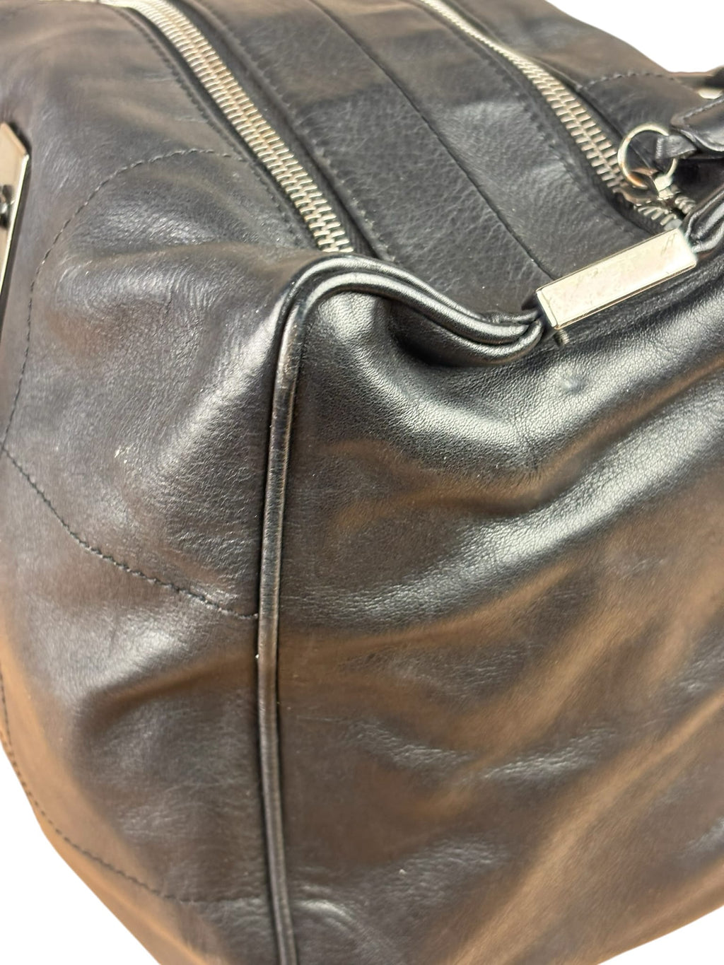 Chanel Black Lambskin Boston Chocolate Bar Bag