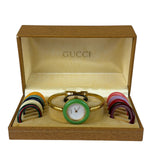 Gucci Interchangeable Bezel Watch Gold Plated Bangle