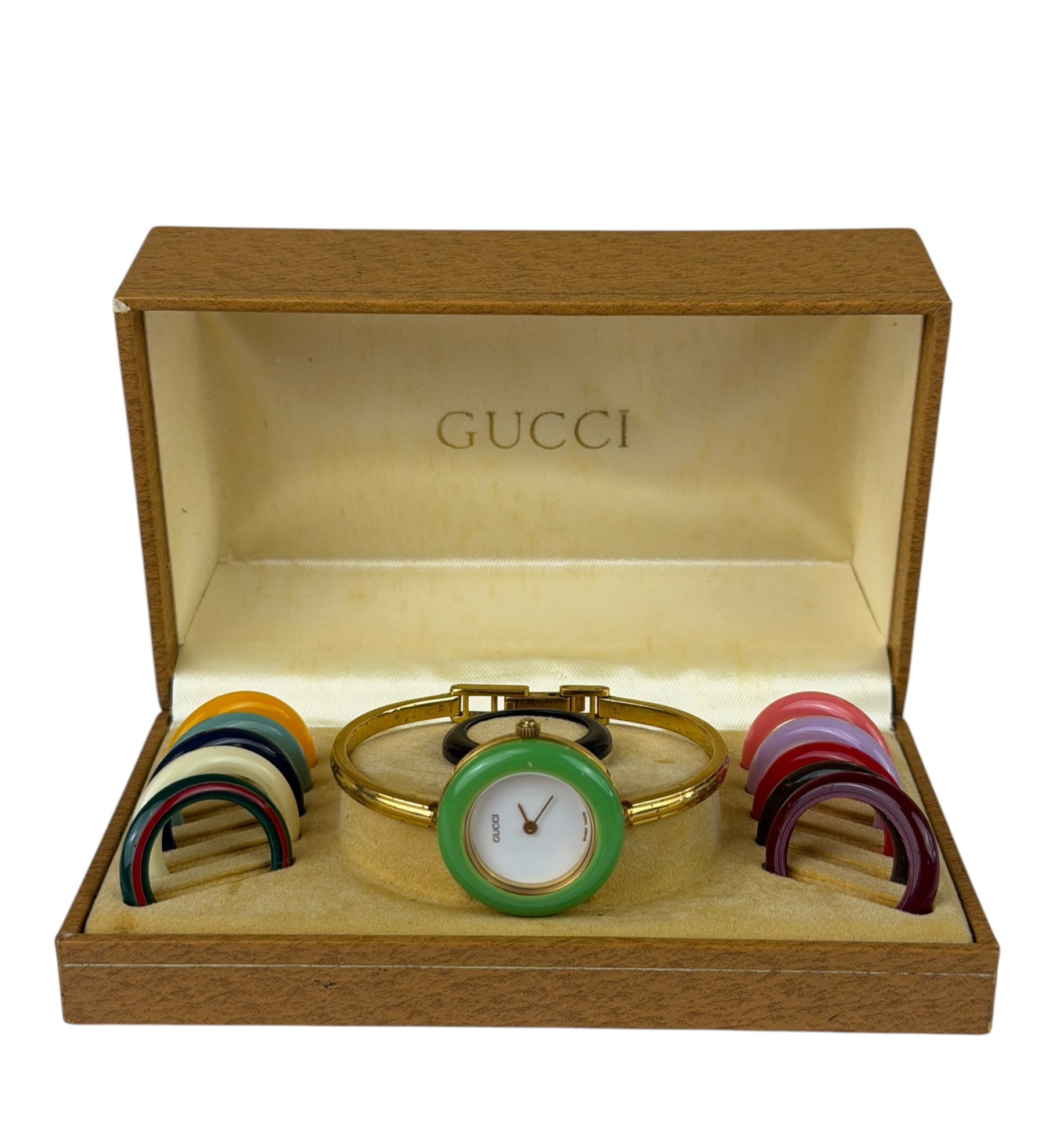 Gucci Interchangeable Bezel Watch Gold Plated Bangle