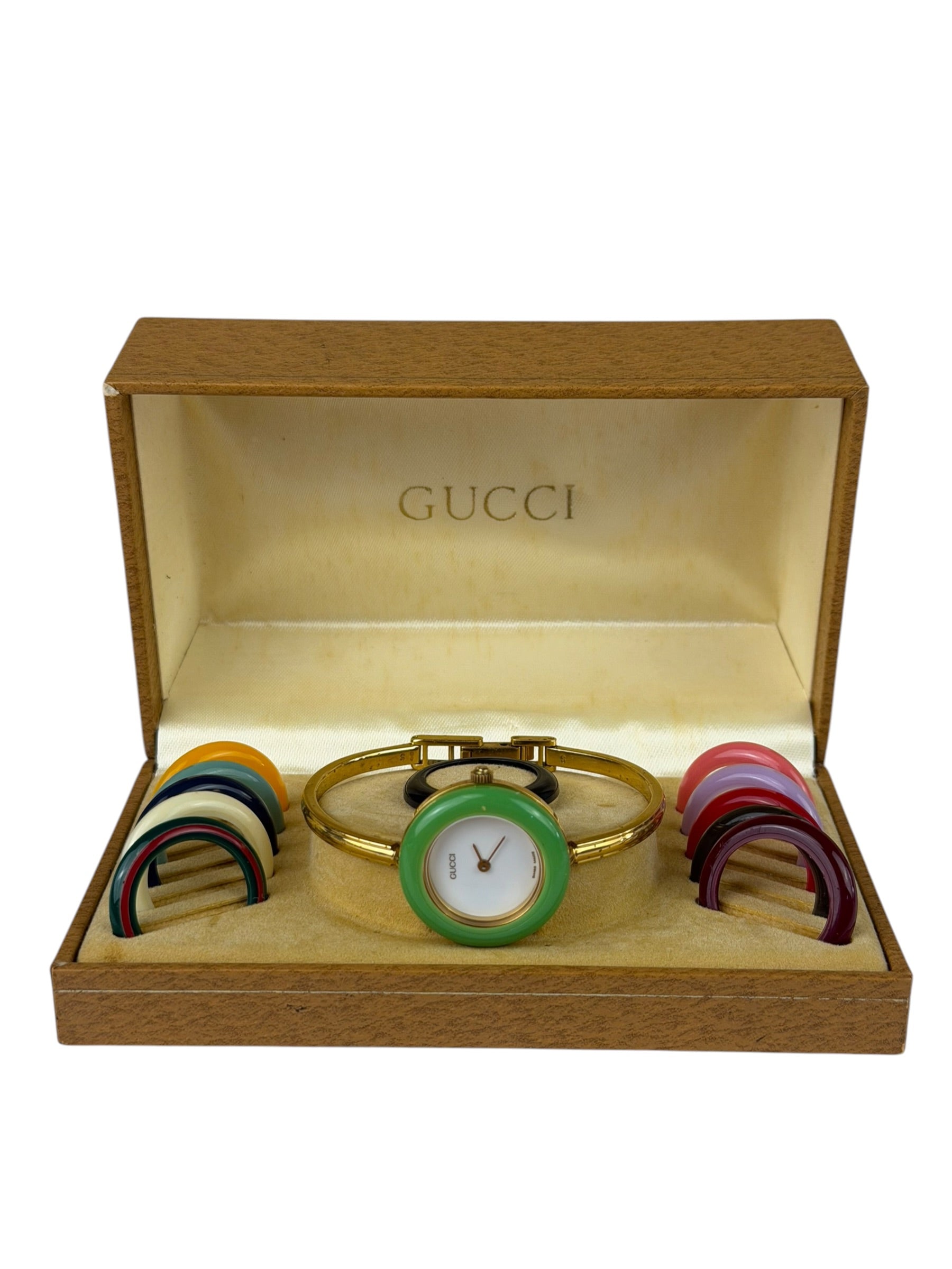 Gucci Interchangeable Bezel Watch Gold Plated Bangle