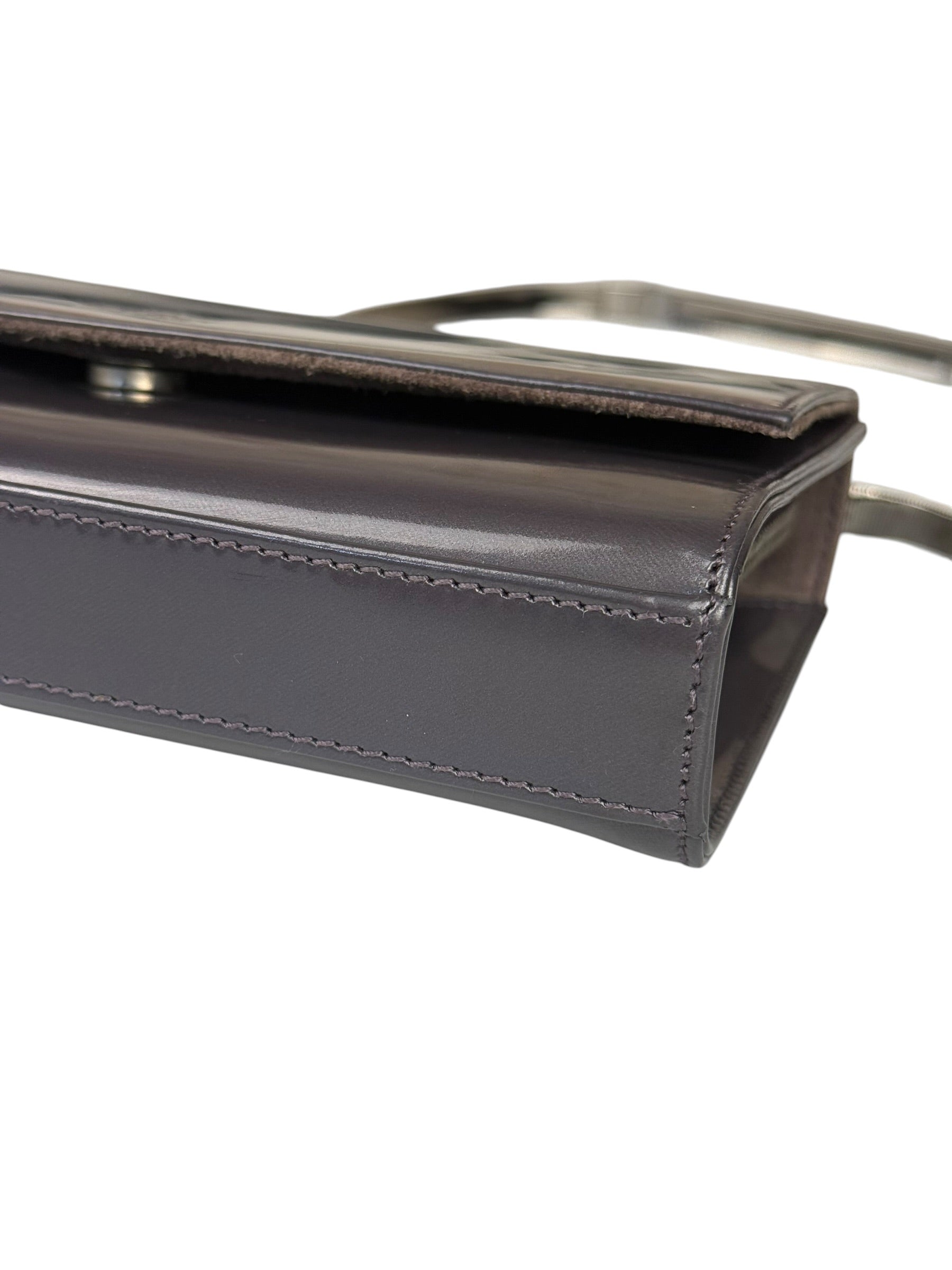 Gucci Grey Patent Leather Flap Mini Shoulder Bag