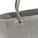 Chanel Silver Nylon Quilted Vintage Mini Chocolate Bar Tote 1997