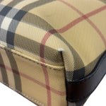 Burberry Black Leather Trim House Check Pochette