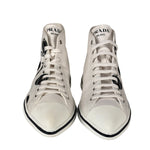 Prada Canvas Olka Dot High Top Point Sneakers