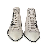 Prada Canvas Olka Dot High Top Point Sneakers