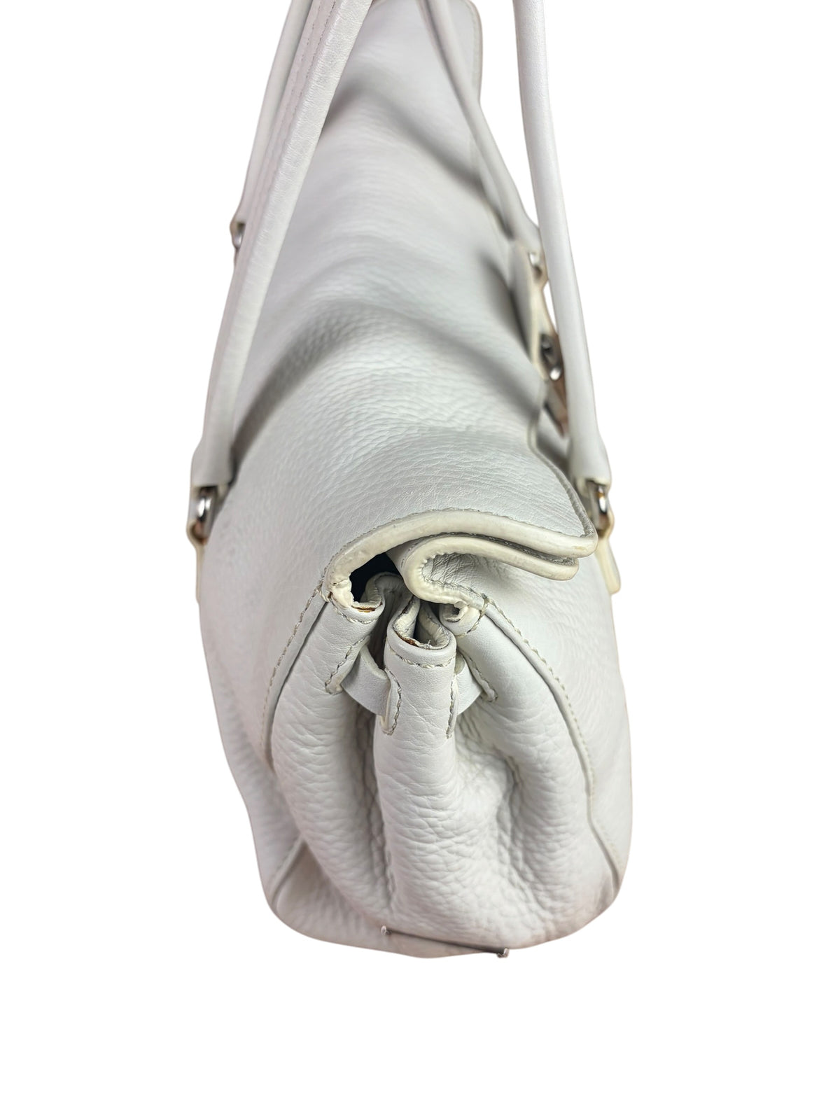 Prada White Leather Vitello Daino Easy Shoulder Bag