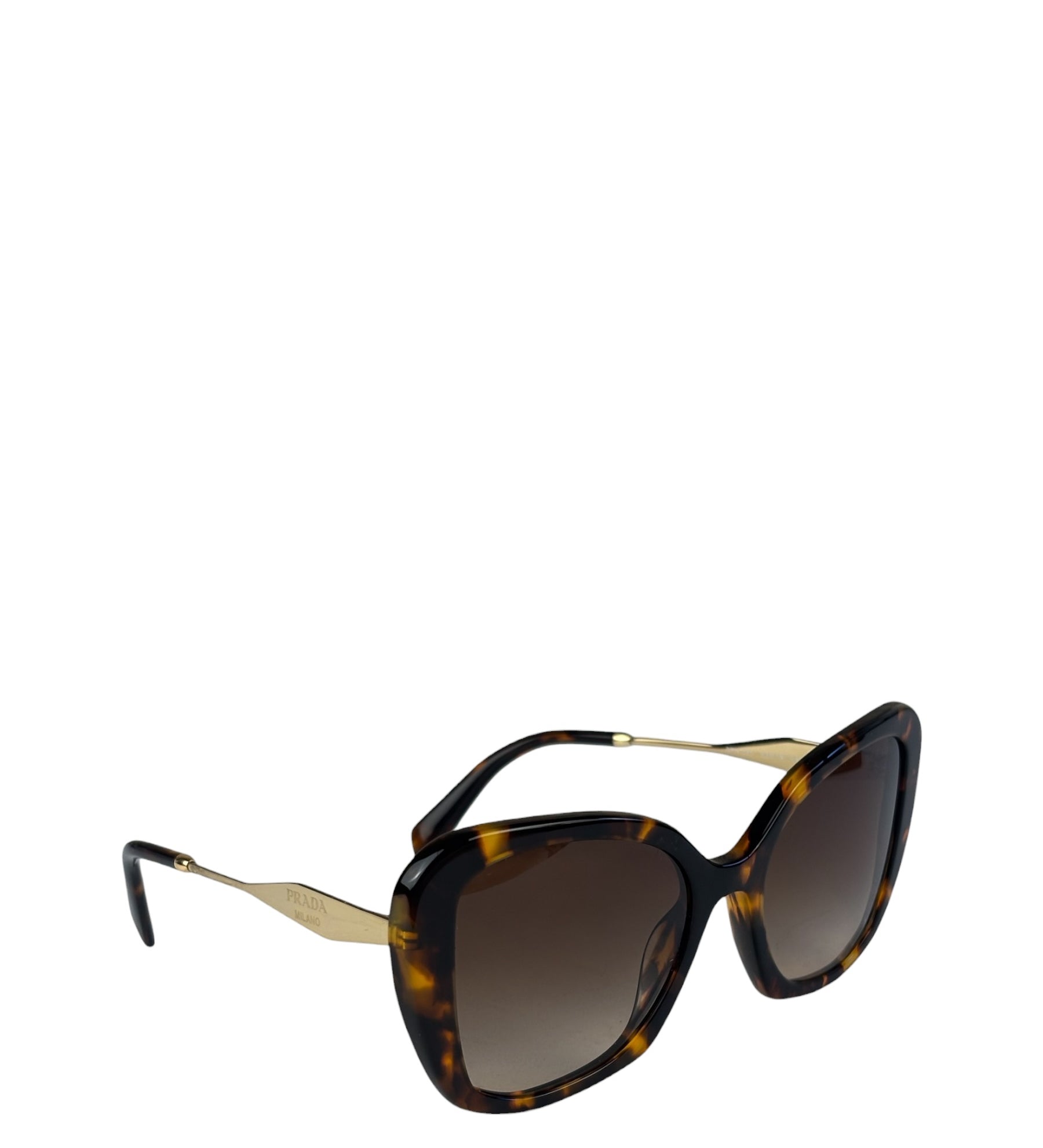 Prada Tortoise Shell SPY 03Y Oversized Butterfly Sunglasses