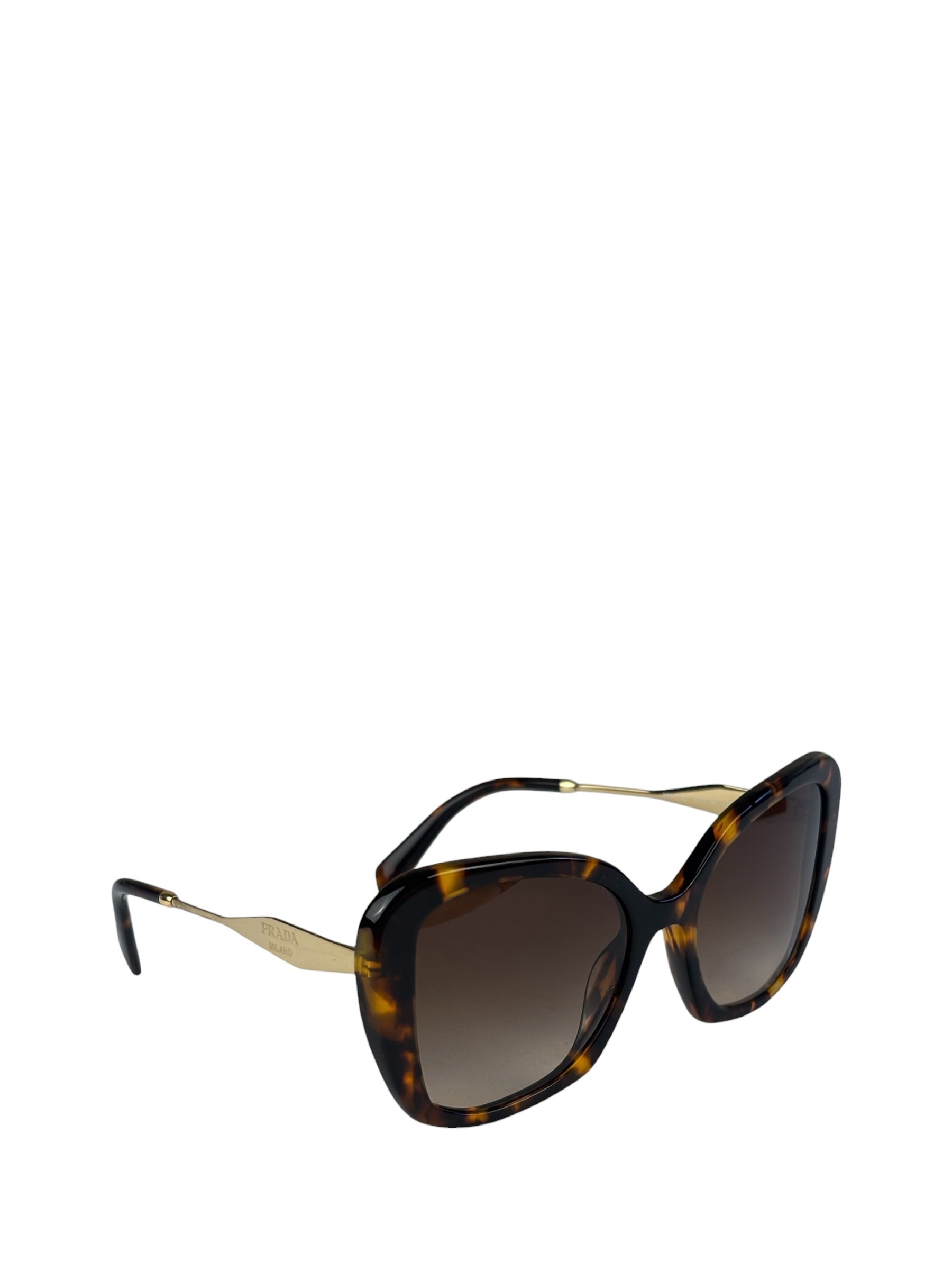 Prada Tortoise Shell SPY 03Y Oversized Butterfly Sunglasses