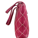 Chanel Vintage Pink Leather Wild Stitch Surpique Tote Bag
