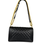 Chanel Black Caviar Leather Boy Bag