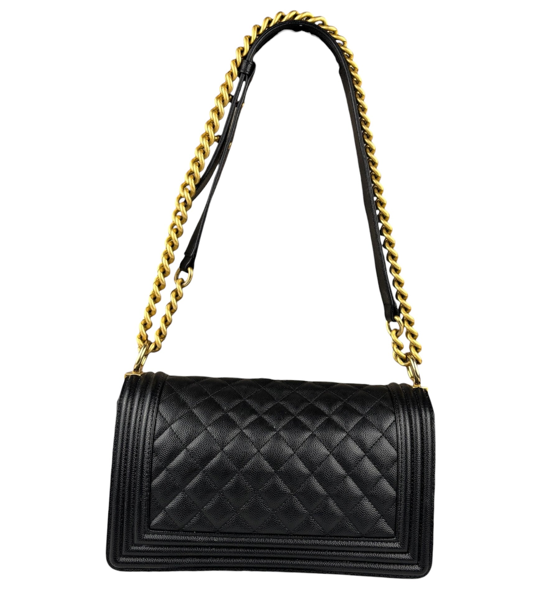 Chanel Black Caviar Leather Boy Bag