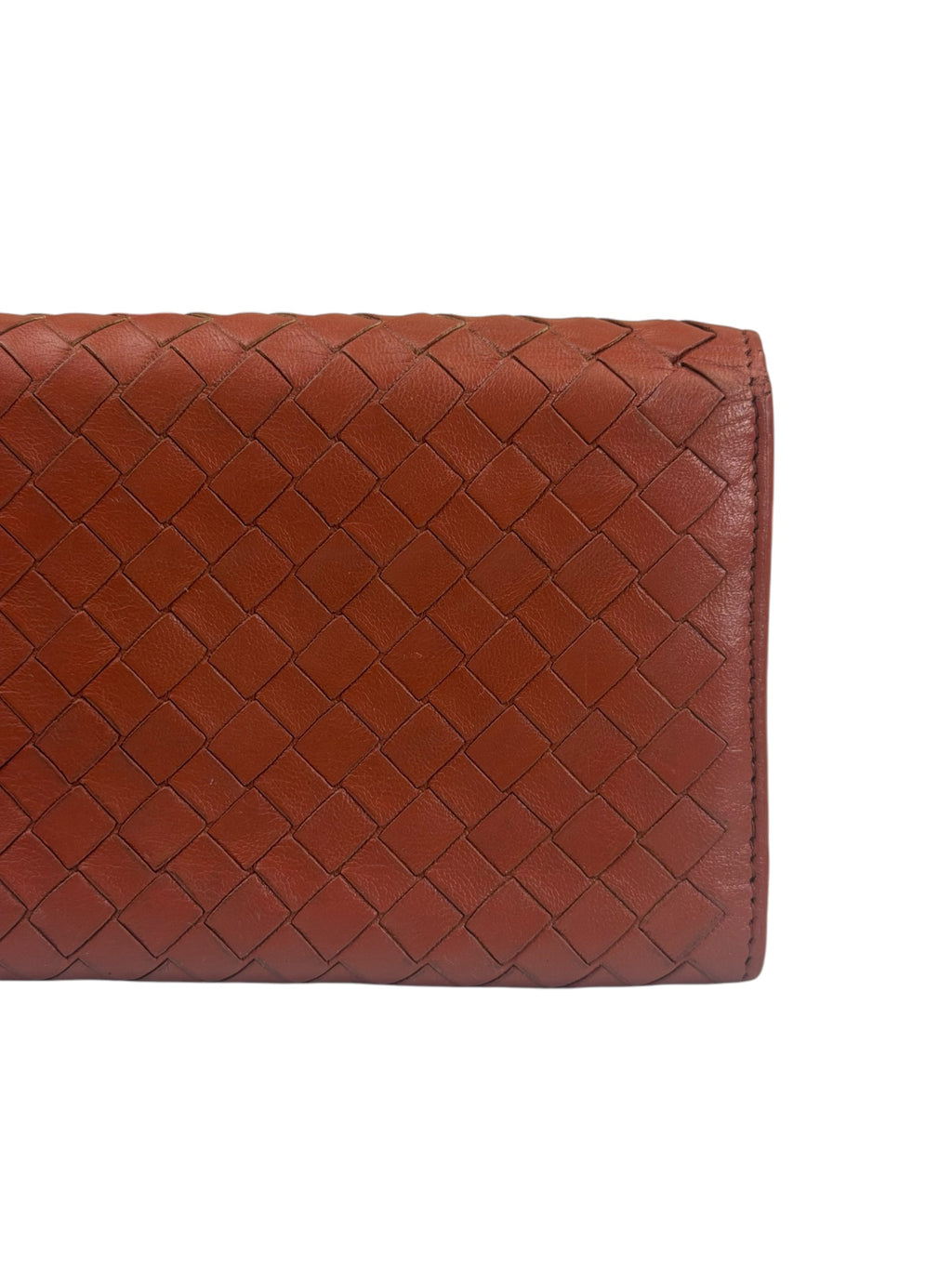 Bottega Veneta Clay Red Intrecciato Continental Long Wallet