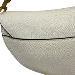 Christian Dior White Leather Saddle Hand Bag