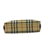 Burberry Black Leather Trim House Check Pochette