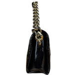 Gucci Black Patent Leather Chain Double G Shoulder Bag
