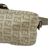 Fendi Grey Leather Trim Zucca Baguette