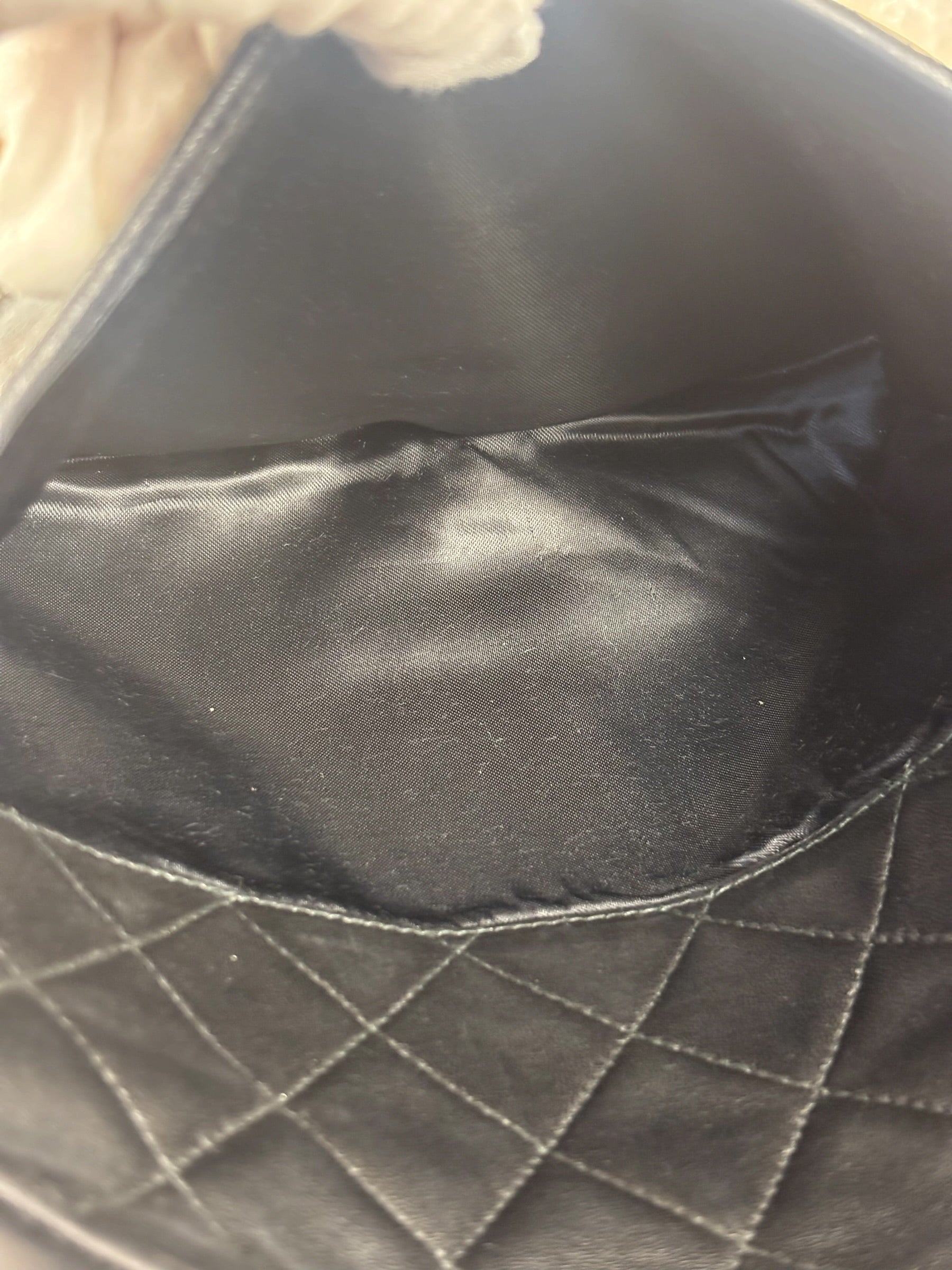 Chanel Vintage Black Quilted Leather Camera Crossbody Bag 1992