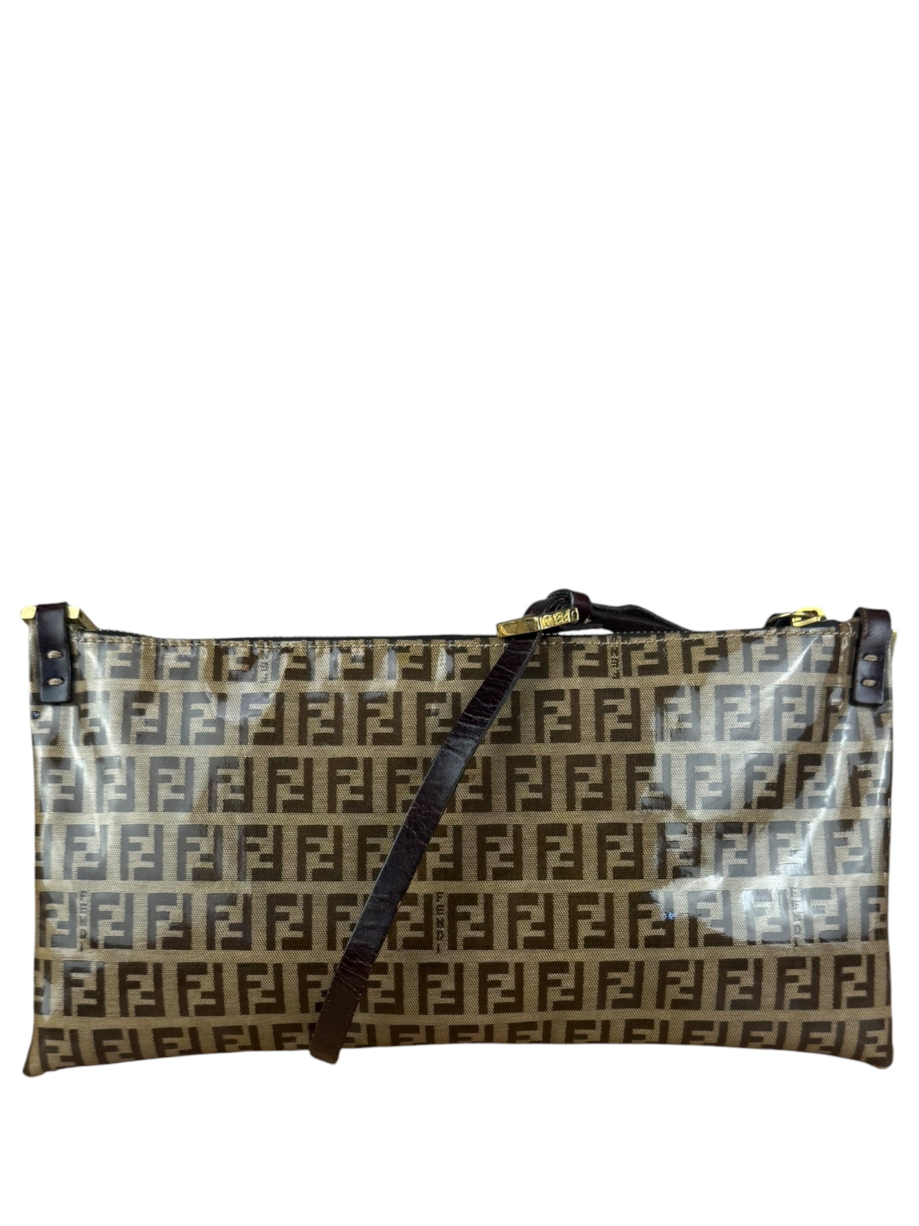 Fendi Vintage PVC Coated FF Shoulder Pochette