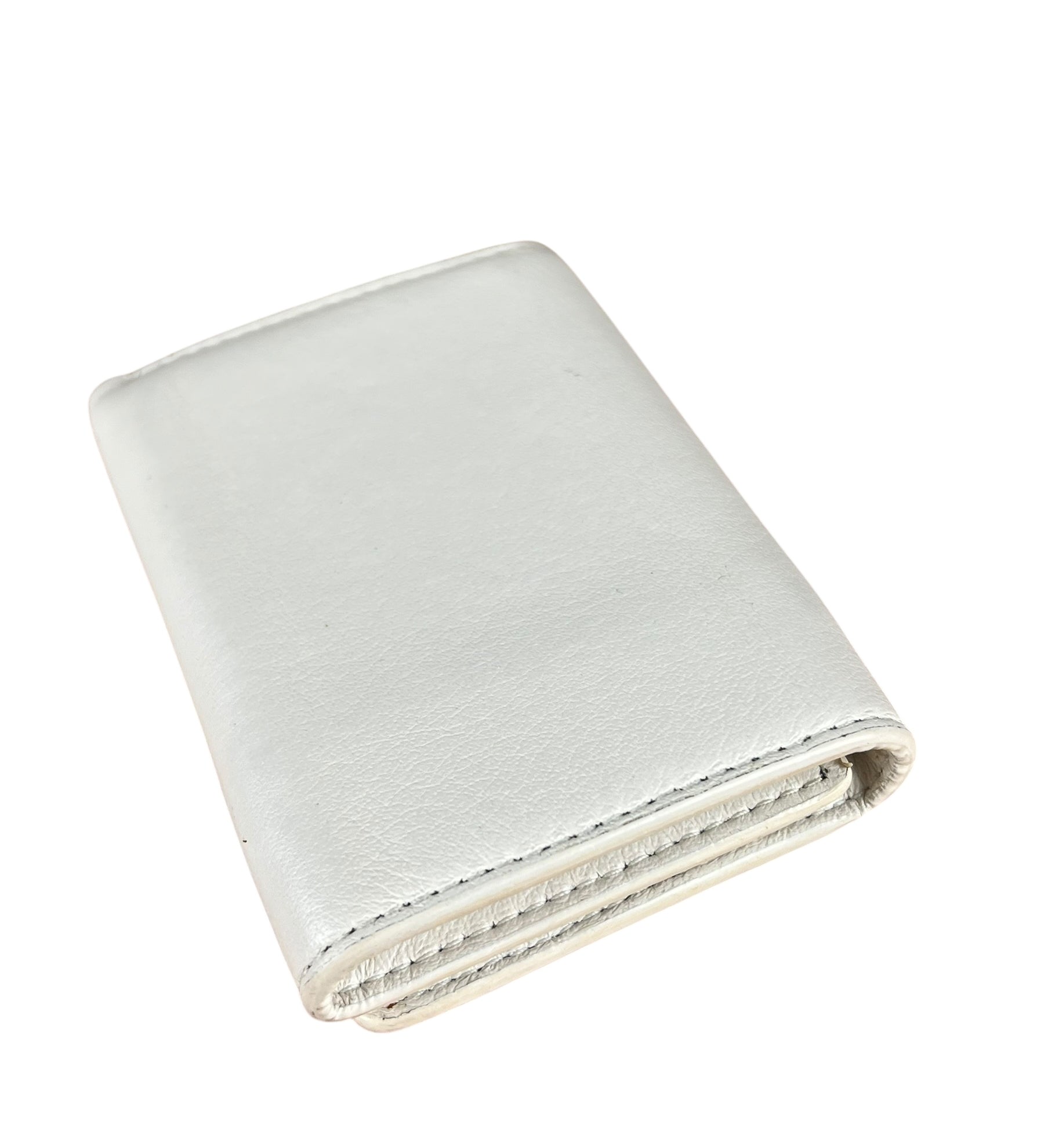 Balenciaga White Leather Papier Compact Wallet