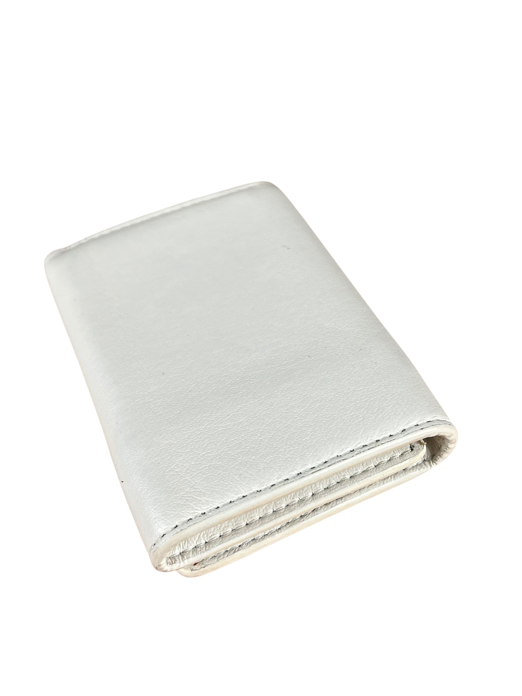 Balenciaga White Leather Papier Compact Wallet