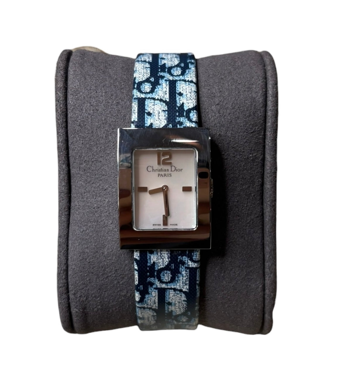 Christian Dior Tank Mother Of Pearl Dial Blue Strap