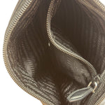 Prada Black Leather Trim Tessuto Nylon Pochette