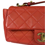 Chanel Red Quilted Caviar Leather Timeless Shoulder Bag 2012
