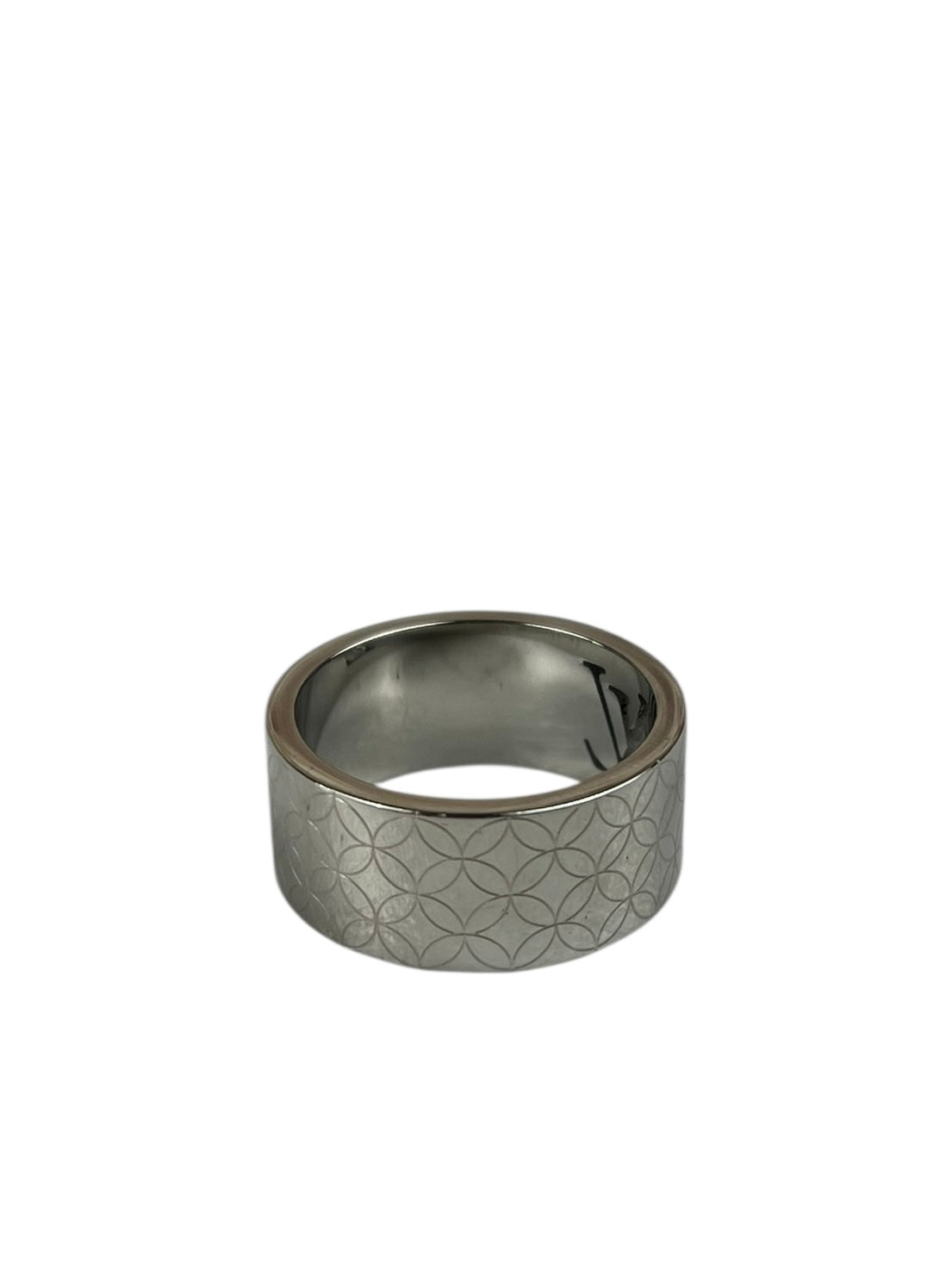 Louis Vuitton Silver Logo Cut-Out Ring