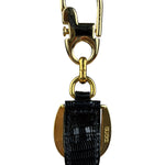 Gucci Vintage Leather/Metal Equestrain Stirrup Keychain
