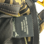 Fendi Black Raffia Zucca Shoulder Baguette