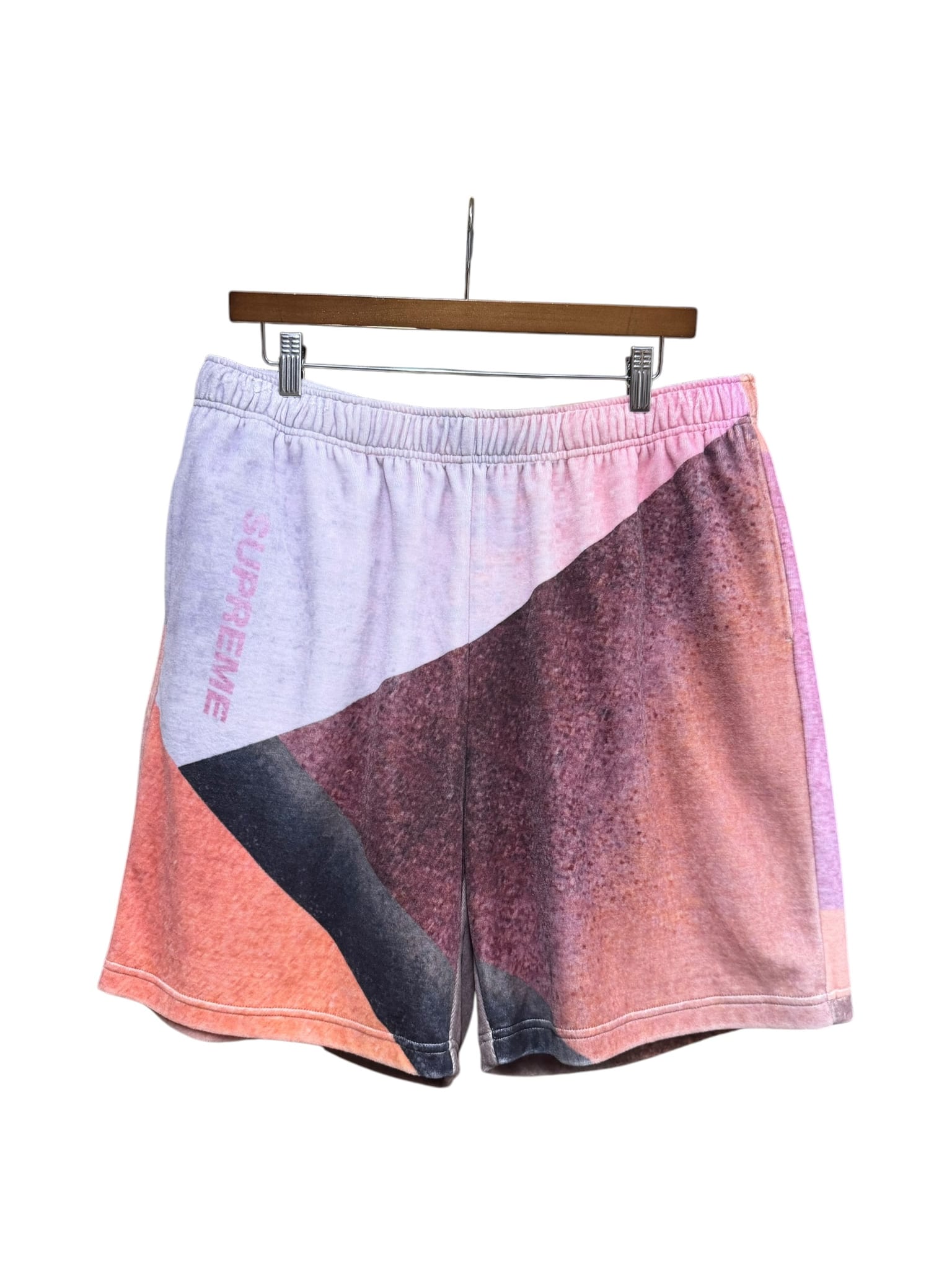 Supreme Geo Velour Shorts Pink