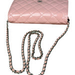Chanel Pink Patent Quilted Wallet on Chain Bag 2012