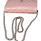 Chanel Pink Patent Quilted Wallet on Chain Bag 2012