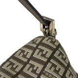Fendi Brown/Metallic Gold Leather Trim Zucca Baguette