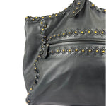 Bottega Veneta Dark Grey Leather Studded Shoulder Bag
