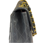 Chanel Black Quilted Leather Jumbo Flap Bag 1995