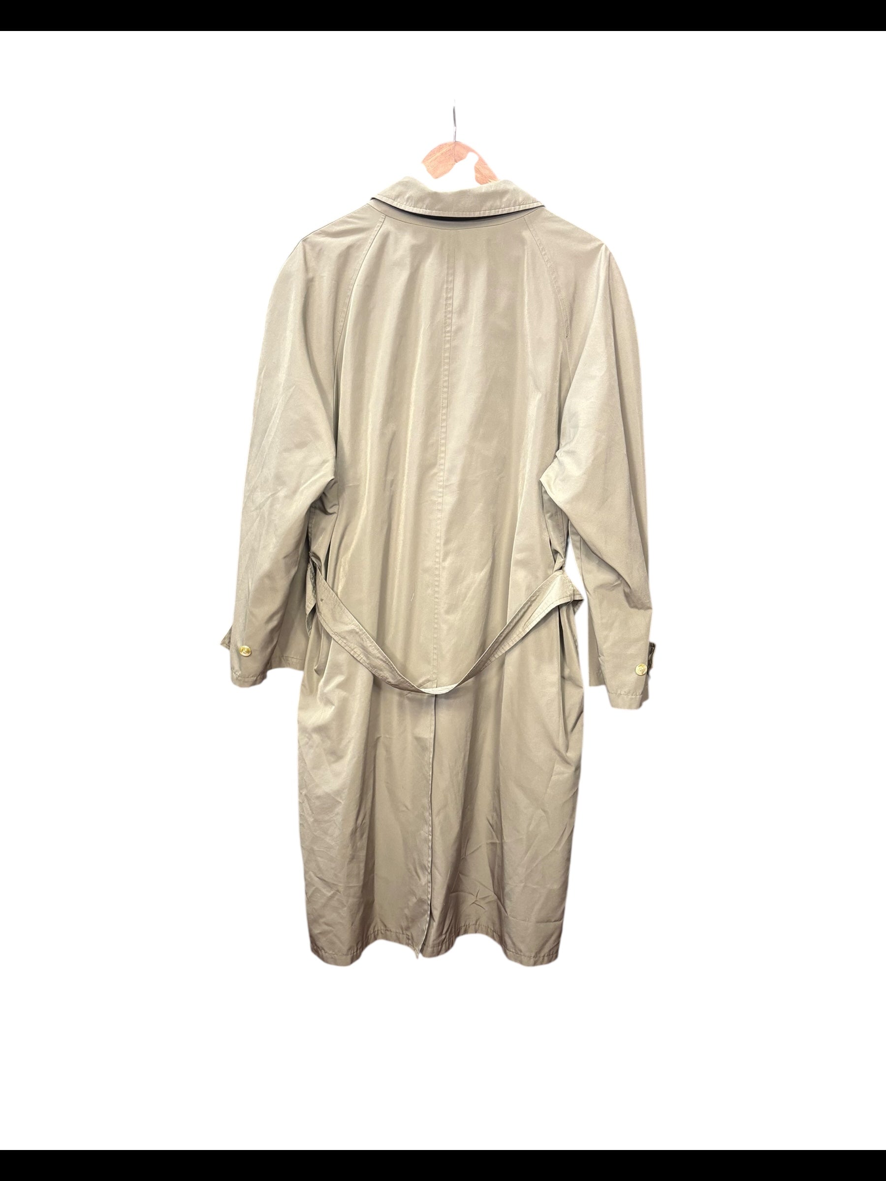 Burberry Vintage Green Nylon Trench Coat