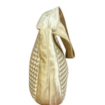Bottega Veneta Butter Yellow Satin Intrecciato Shoulder Bag