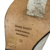 Isabel Marant White Distress Leather Western Boots