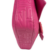 Fendi Pink Leather Logo Embossed Baguette