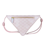 MCM Pink Triangle Logo Fold-Over Shoulder Bag