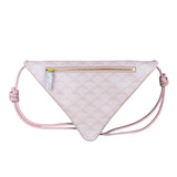 MCM Pink Triangle Logo Fold-Over Shoulder Bag
