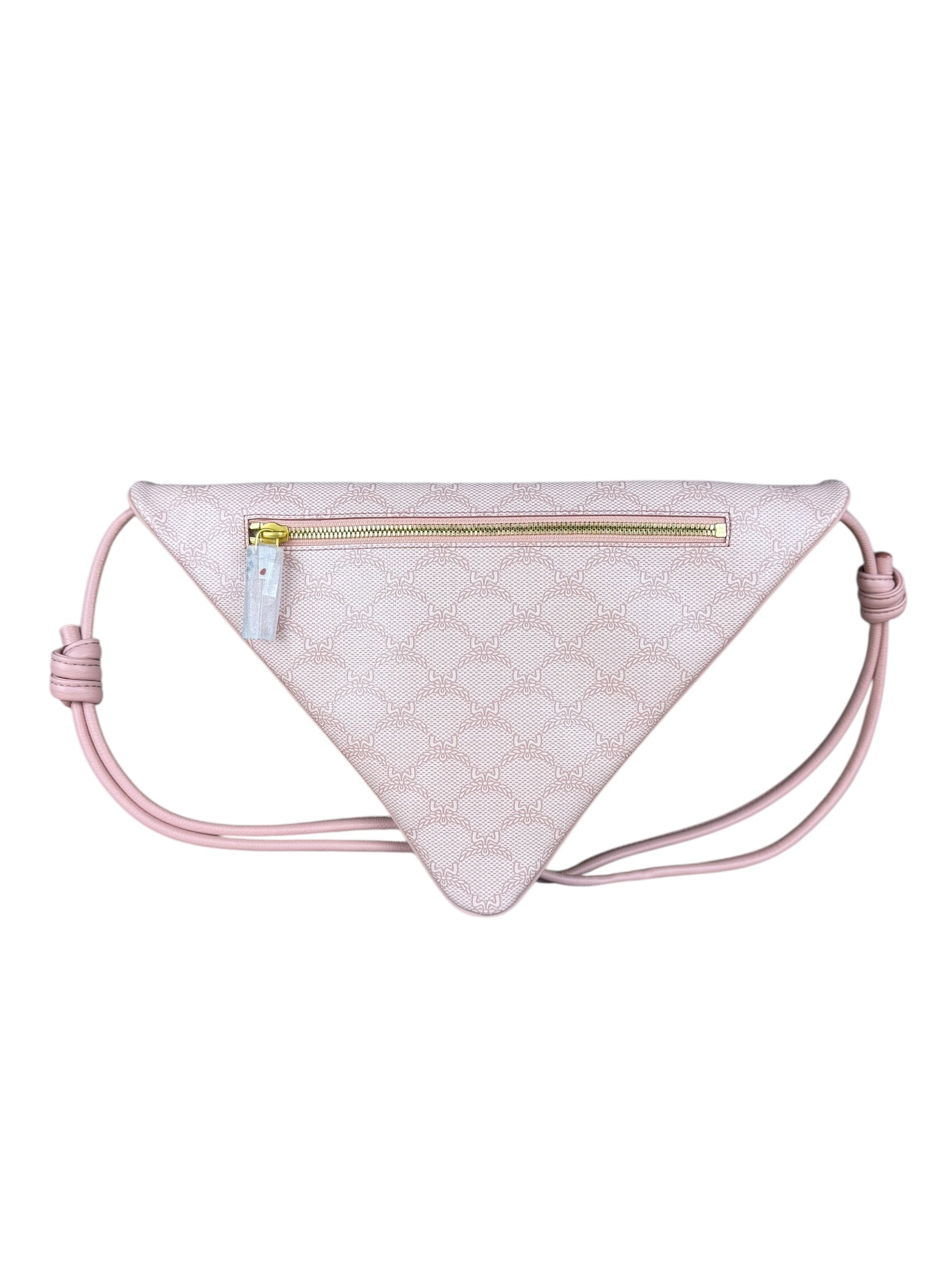 MCM Pink Triangle Logo Fold-Over Shoulder Bag