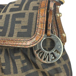 Fendi Zucca Brown Monogram Canvas FF Chef Shoulder Bag
